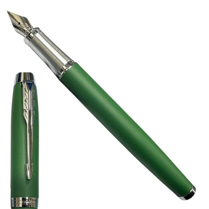 Parker IM Core Plus Matte Green Fountain Pen with Chrome Trim