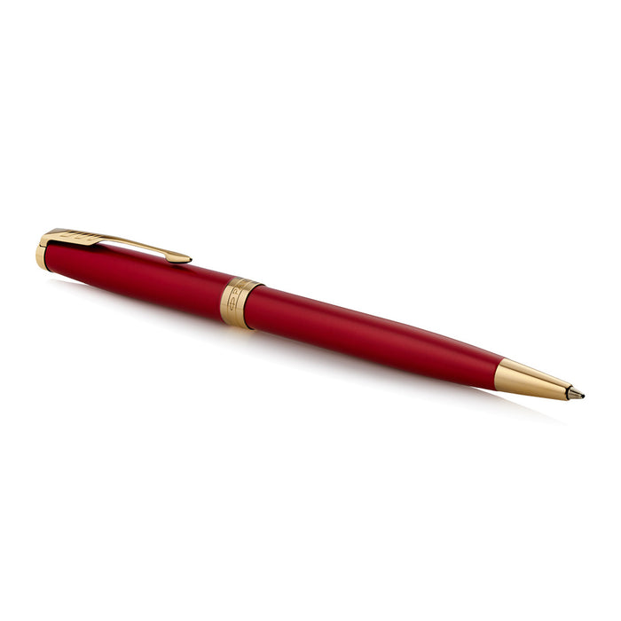 Parker Sonnet Ballpoint Pen Red Lacquer Gold Trim