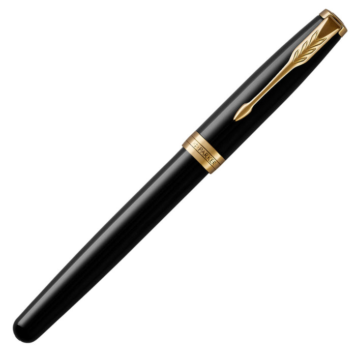 Parker Sonnet Fountain Pen Black Lacquer Gold Trim