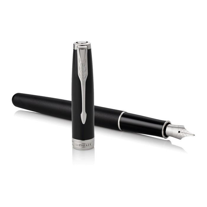 Parker Sonnet Fountain Pen Matte Black Lacquer Chrome Trim