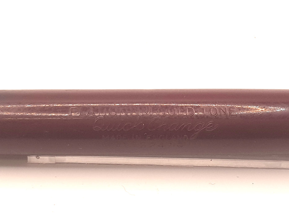Vintage Platignum Gold Tone Quick Change Burgundy with Chrome Cap Fountain Pen (B Nib)