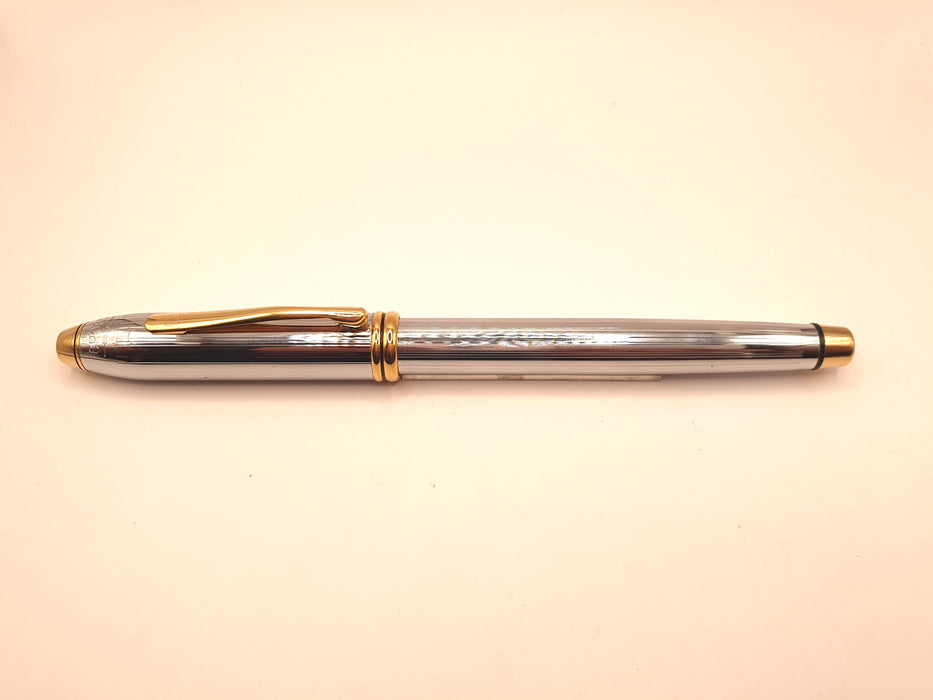 Vintage: Cross Townsend Lustrous Chrome with Gild Trim Fountain Pen (Medium Nib)