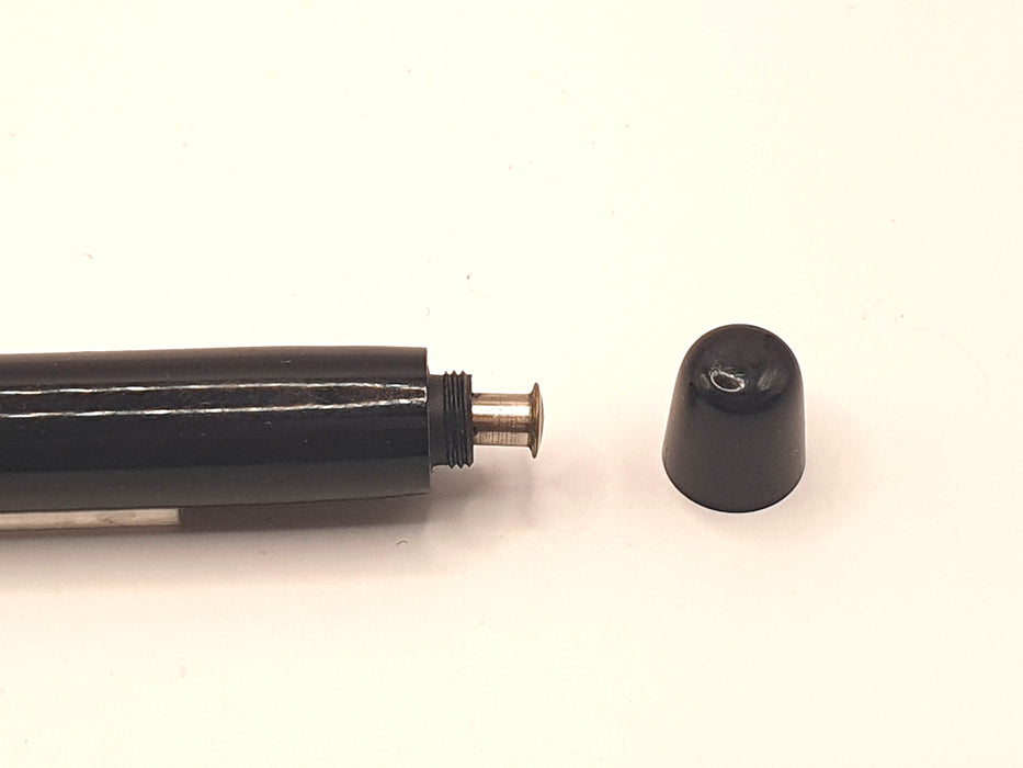 Vintage Mabie Todd Swan Visofil (?) Button Filler Black with Gold Trim Fountain Pen (14ct #2 M Nib)