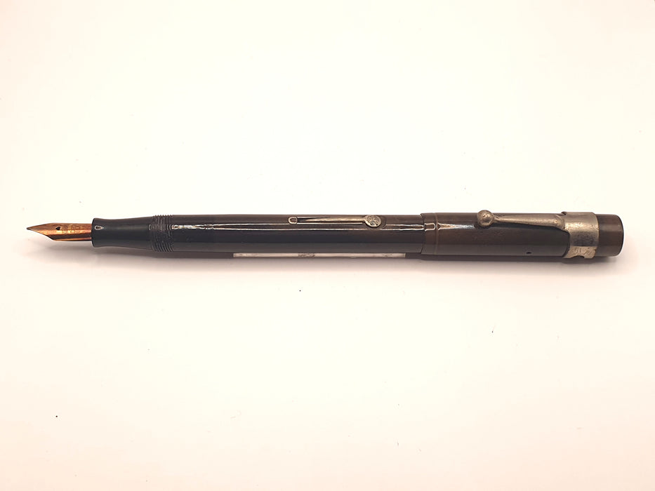 Vintage Waterman's Ideal No. 52 Brown Chased Fountain Pen (#2 FF Nib)