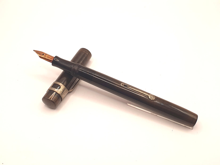 Vintage Waterman's Ideal No. 52 Brown Chased Fountain Pen (#2 FF Nib)