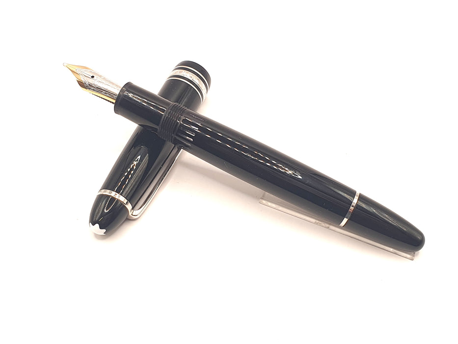 Vintage Montblanc Le Grand 146 Black with Platinum Trim Fountain Pen (18k B Nib)