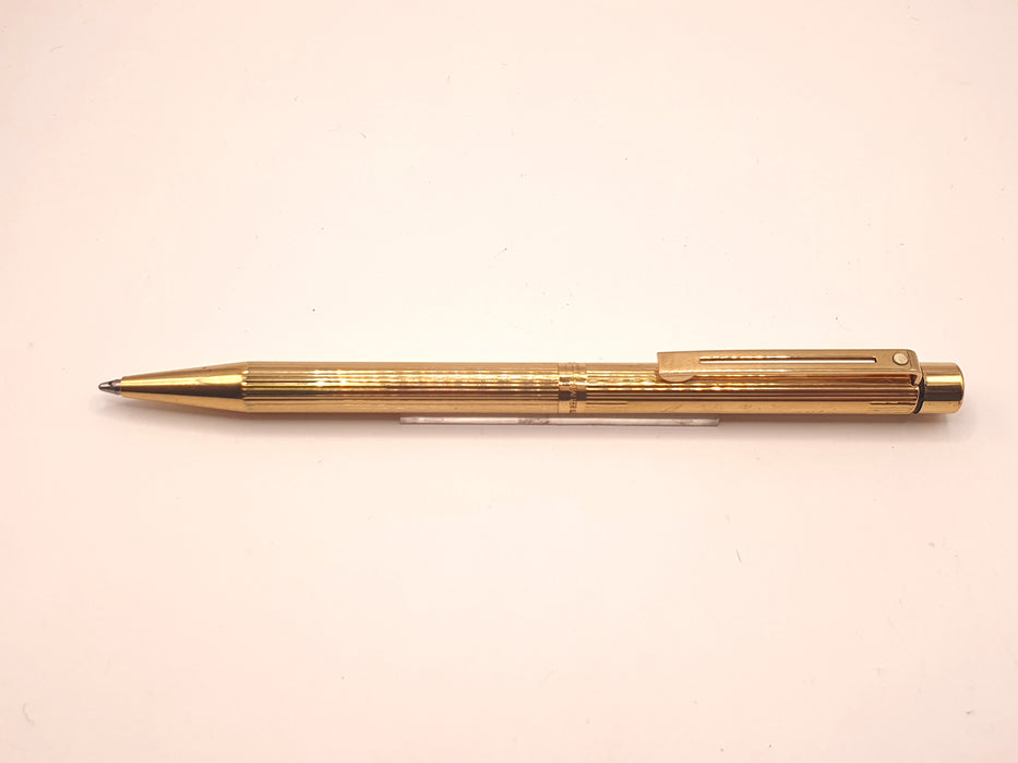 Vintage Sheaffer Targa Slim Striated Gold Plated Ballpoint Pen