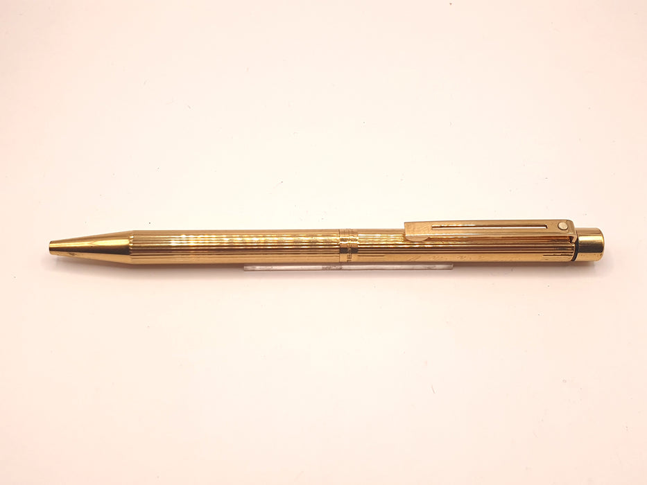 Vintage Sheaffer Targa Slim Striated Gold Plated Ballpoint Pen