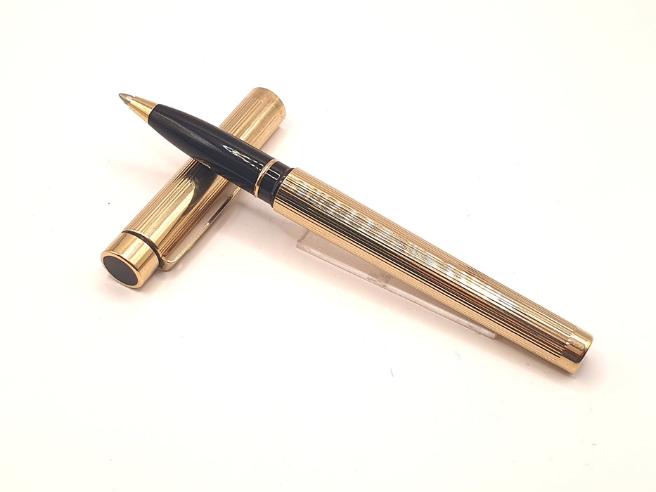 Vintage Sheaffer Targa Standard Striated Gold Plated Rollerball Pen
