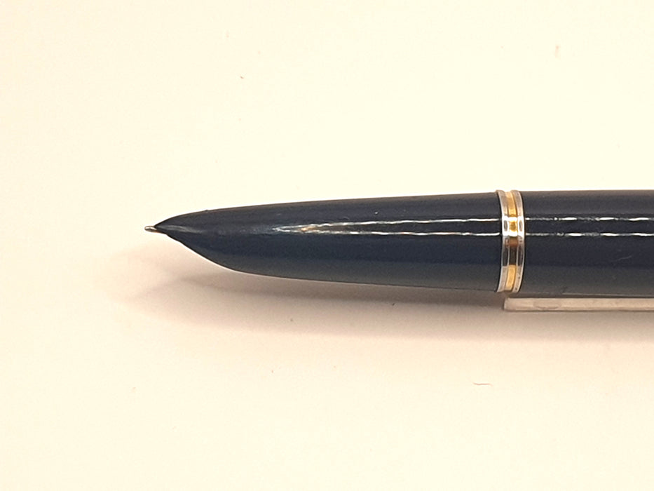 Vintage Parker 51 Mk I Vacumatic Cedar Blue with Gold-Filled Cap and Blue Diamond Clip Fountain Pen (14ct EF Nib)