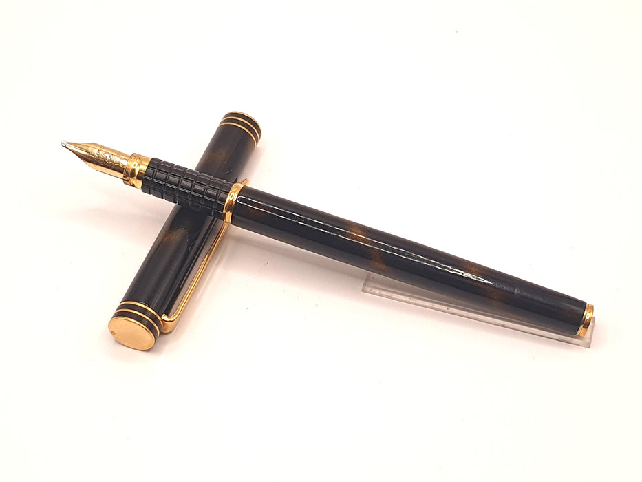 Vintage Waterman Exclusive Brown Marbled Lacquer with Gold Trim Fountain Pen (18ct Nib)