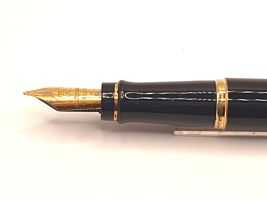 Vintage Waterman Expert II Black with Gold Trim Fountain Pen (GP M Nib)