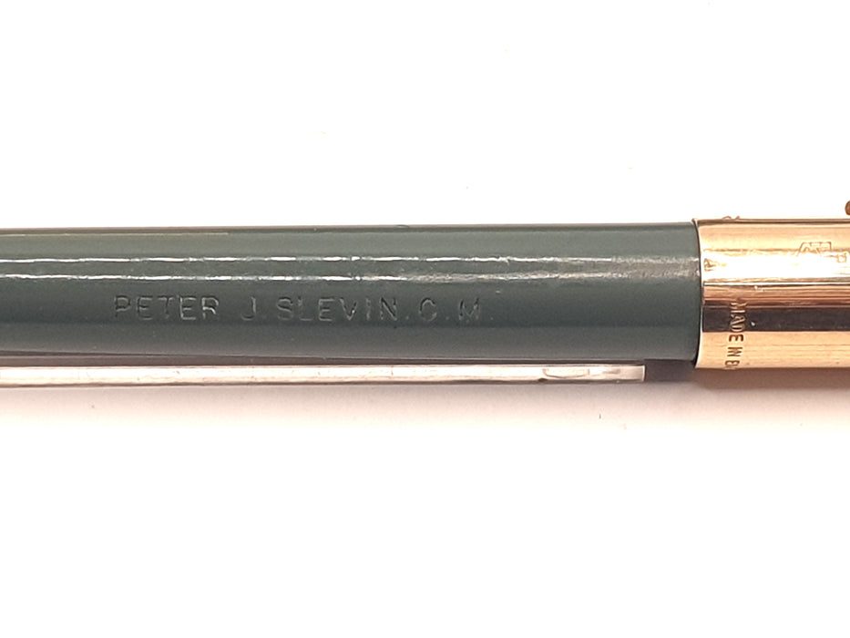 Vintage Parker 51 Mk II Aerometric Grey with Striated 1/10 12ct Rolled Gold Cap Fountain Pen (14k M Nib) and Ballpoint Pen Set & Ballpoint Set