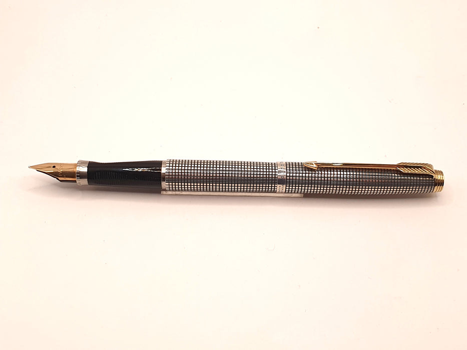 Vintage Parker 75 Sterling Silver Cisele with Gold Trim Fountain Pen ...