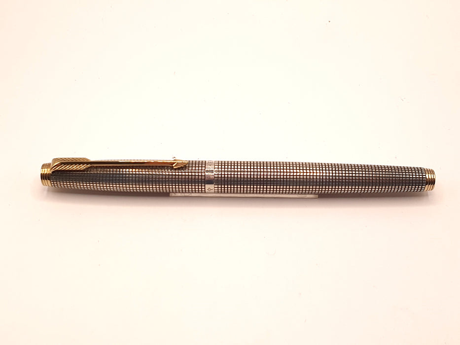 Vintage Parker 75 Sterling Silver Cisele with Gold Trim Fountain Pen ...