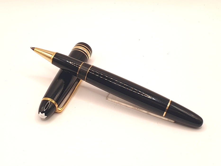 Vintage Montblanc Le Grand Black Precious Resin with Gold Trim Rollerball Pen with Original Box