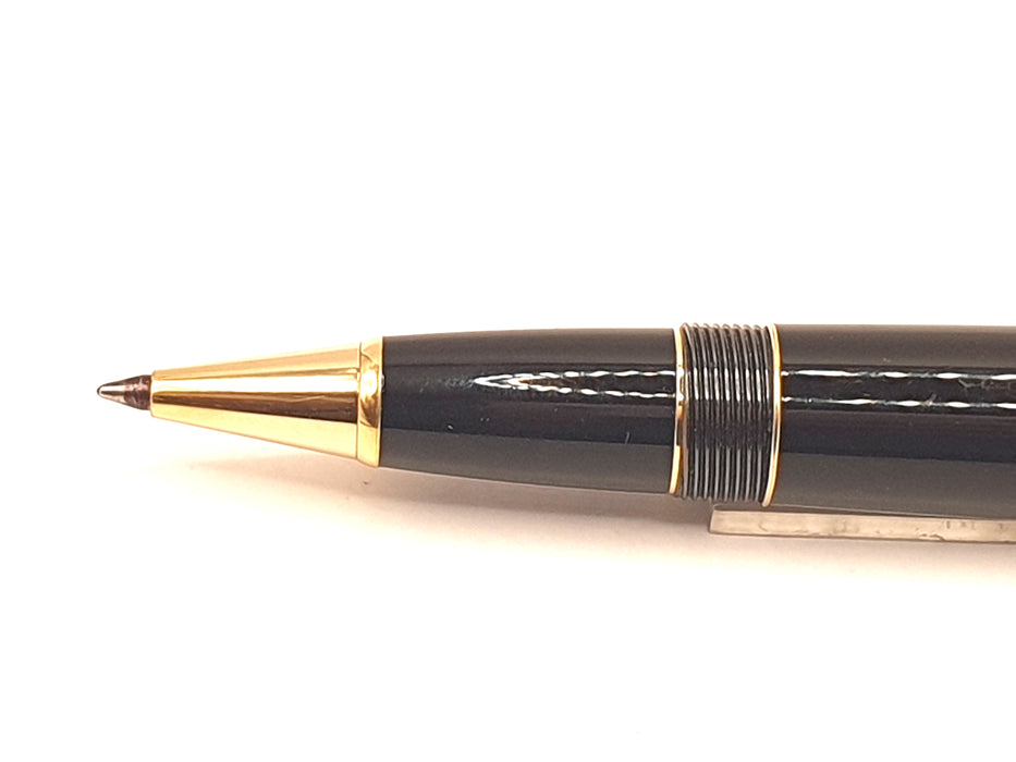 Vintage Montblanc Le Grand Black Precious Resin with Gold Trim Rollerball Pen with Original Box