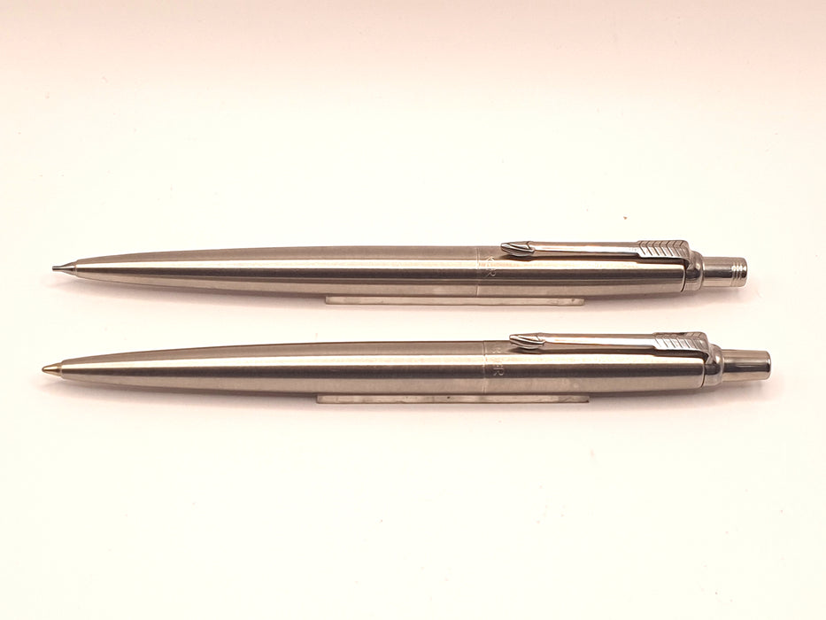 Vintage Parker Jotter Custom Flighter Stainless Steel Ballpoint Pen and Mechanical Pencil (0.5mm)