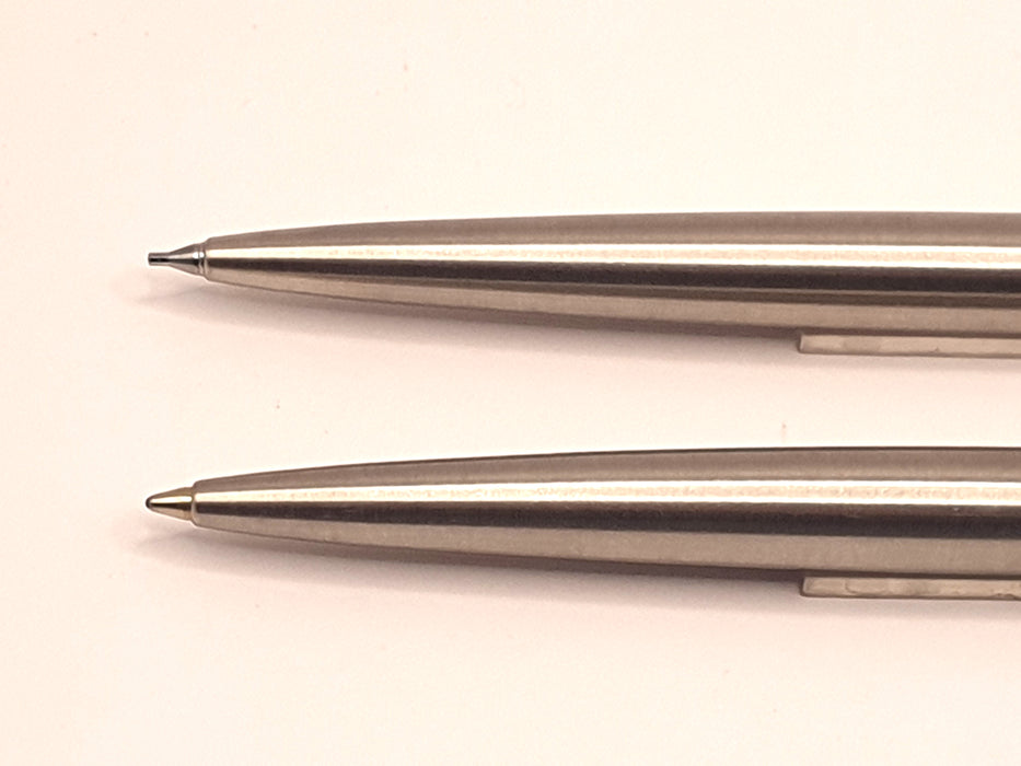 Vintage Parker Jotter Custom Flighter Stainless Steel Ballpoint Pen and Mechanical Pencil (0.5mm)