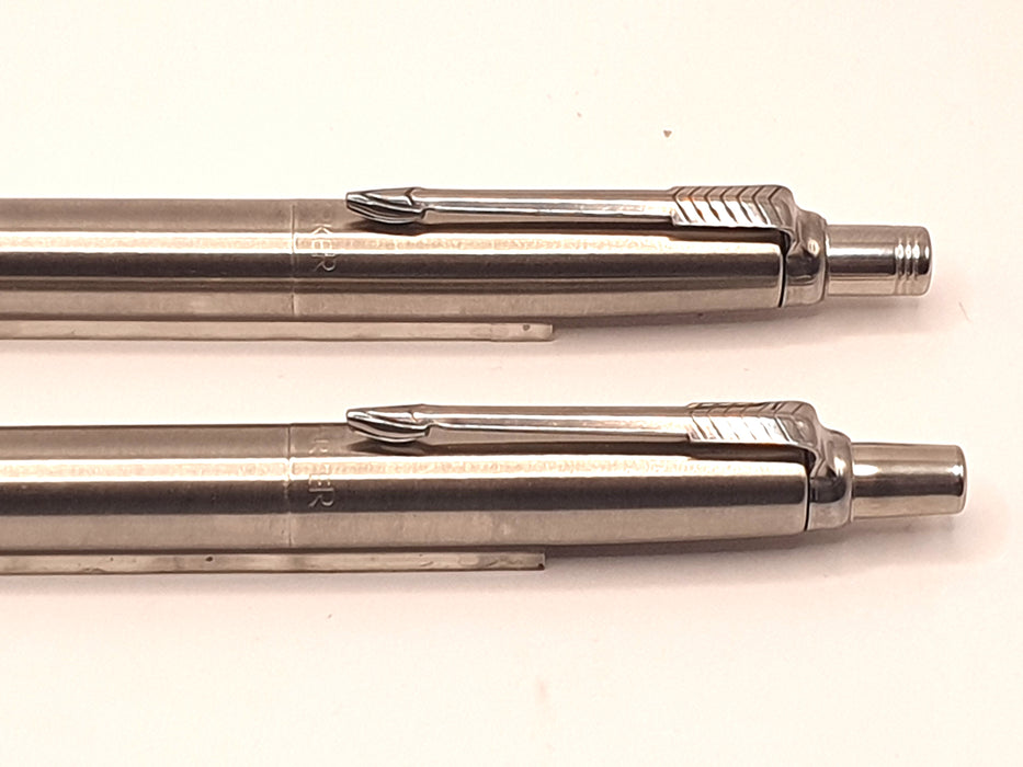 Vintage Parker Jotter Custom Flighter Stainless Steel Ballpoint Pen and Mechanical Pencil (0.5mm)
