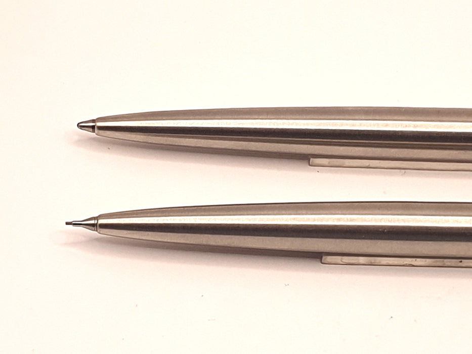 Vintage Parker Jotter Custom Flighter Stainless Steel Ballpoint Pen and Mechanical Pencil (0.5mm)