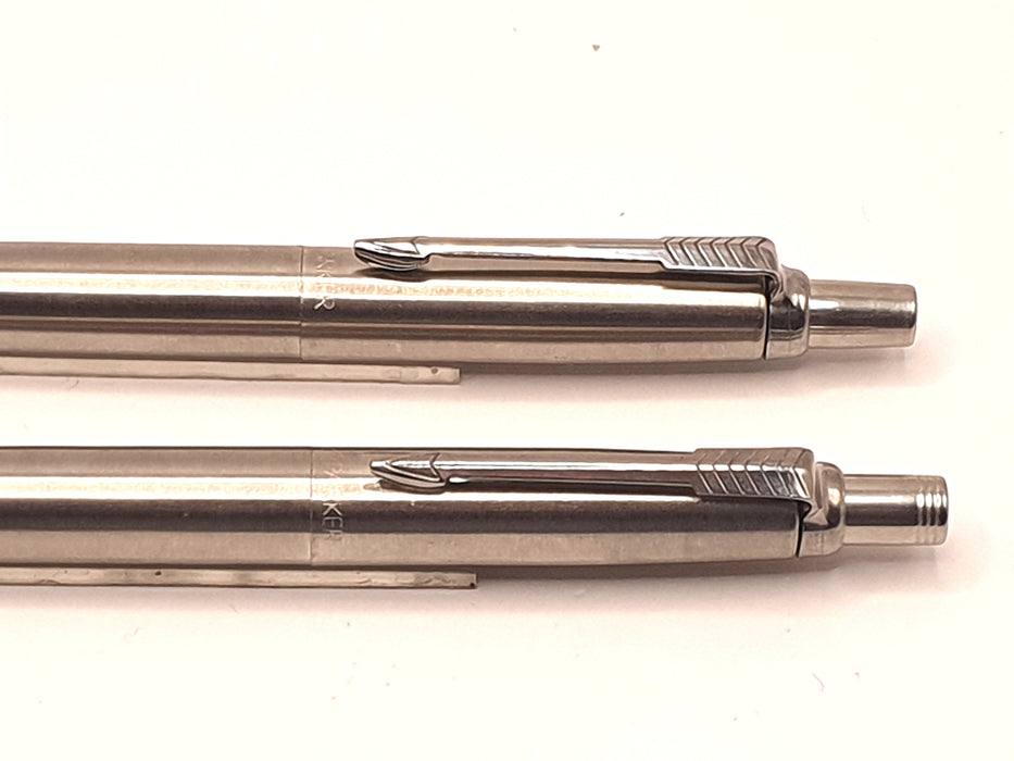 Vintage Parker Jotter Custom Flighter Stainless Steel Ballpoint Pen and Mechanical Pencil (0.5mm)