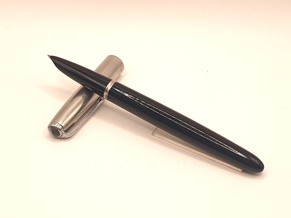 Vintage Parker 51 Mk II Aerometric Black with Lustraloy Cap (14ct MO Nib)