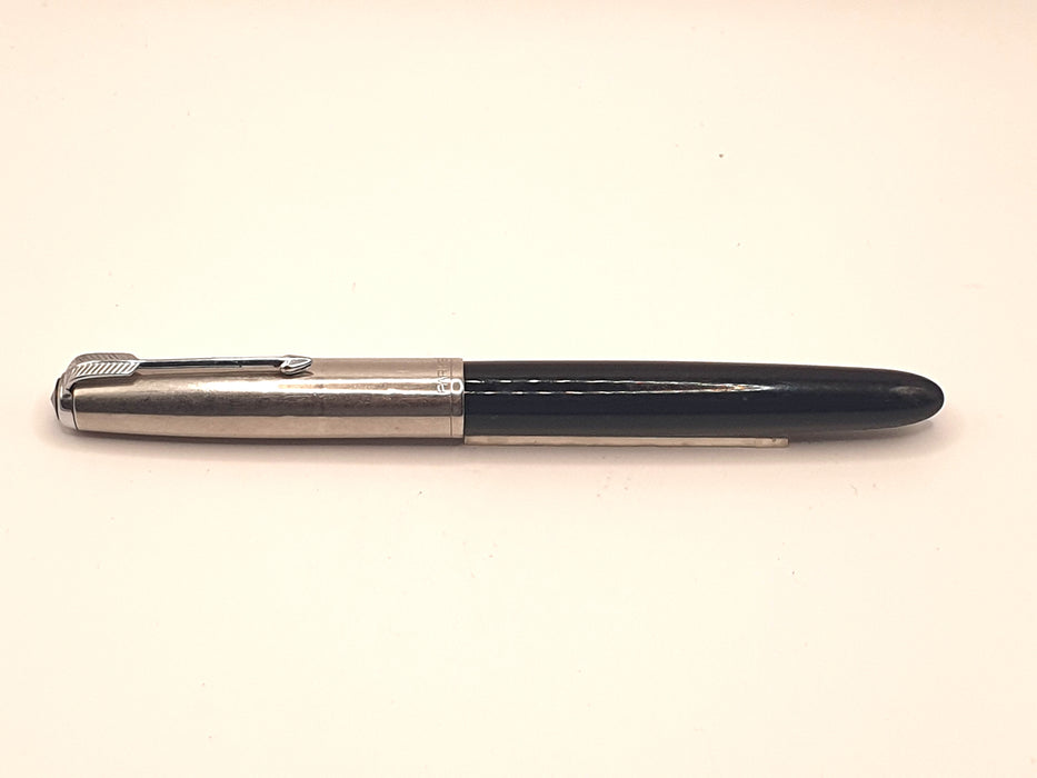Vintage Parker 51 Mk II Aerometric Black with Lustraloy Cap (14ct MO Nib)