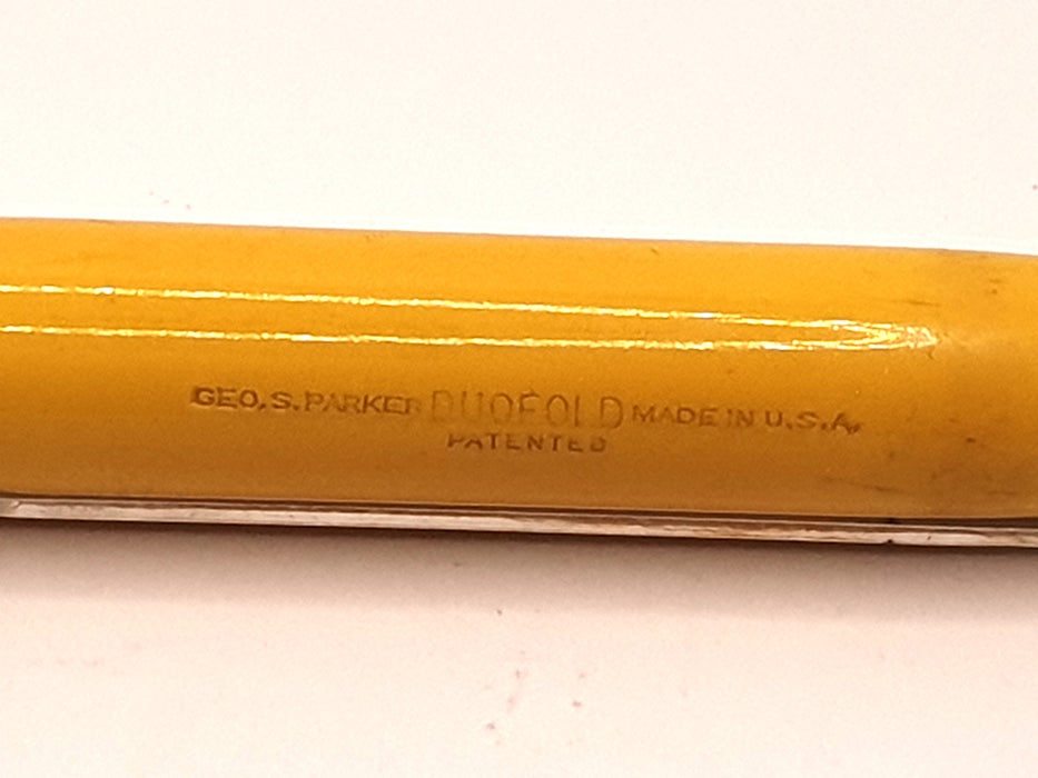 Vintage Parker Streamlined Duofold Senior Mandarin Yellow with Gold Trim Fountain Pen (14ct F Nib)