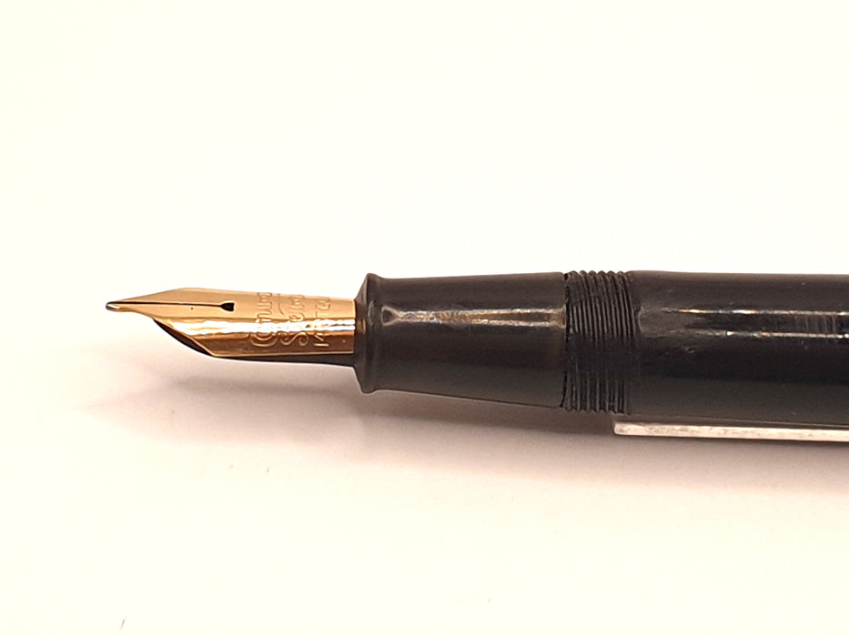Vintage Conway Stewart 85L Black with Gold Trim Fountain Pen (14ct EF Nib)