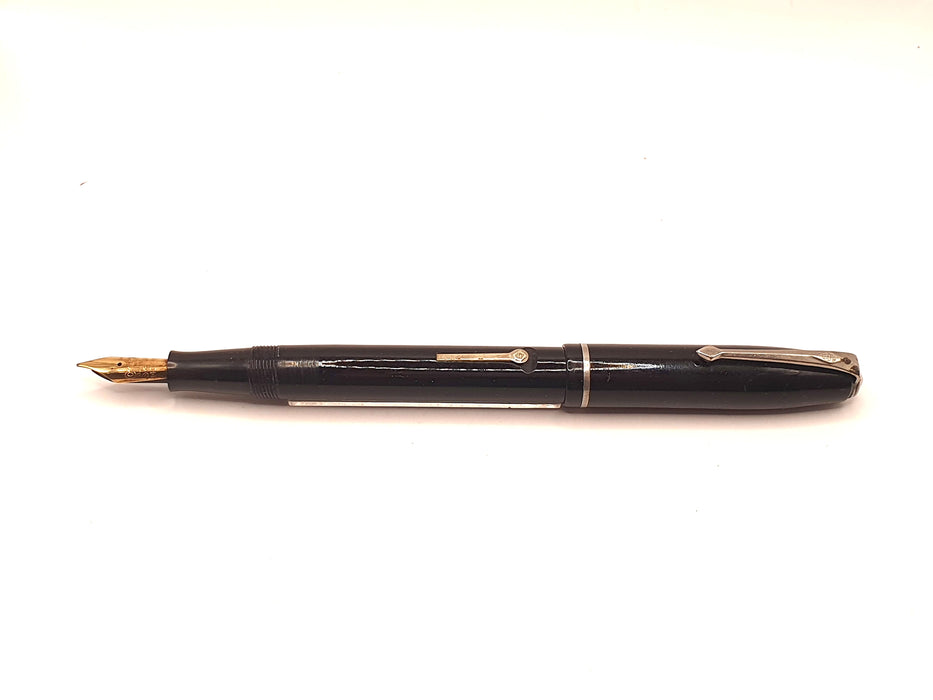 Vintage Esterbrook Relief No. 2-L Black with Gold Trim Fountain Pen (14ct O Nib)