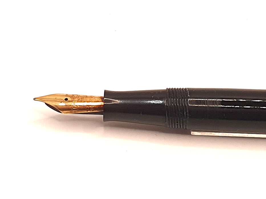 Vintage Esterbrook Relief No. 2-L Black with Gold Trim Fountain Pen (14ct O Nib)