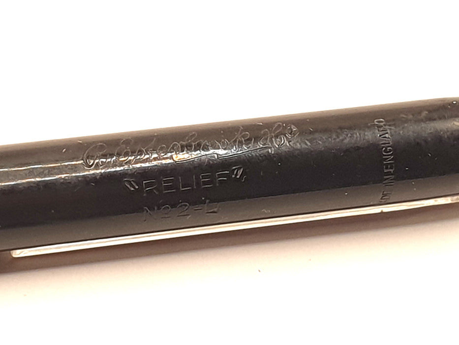 Vintage Esterbrook Relief No. 2-L Black with Gold Trim Fountain Pen (14ct O Nib)