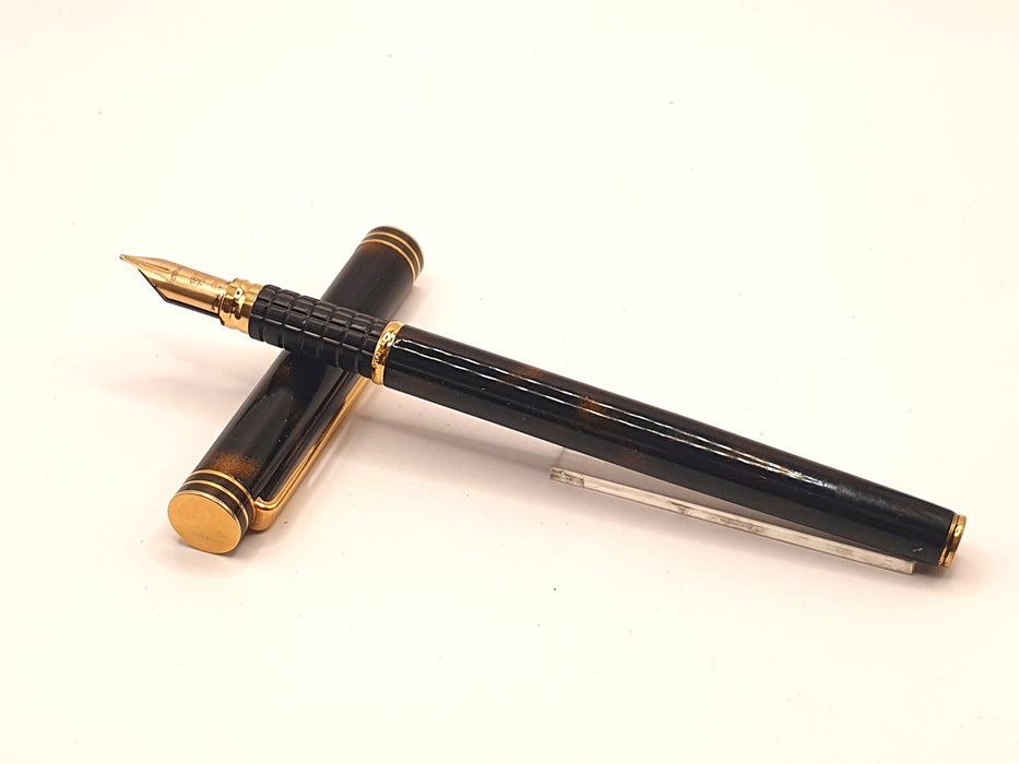 Vintage Waterman Exclusive Laque Écaille Brune with Gold Trim Fountain Pen (18ct M Nib)