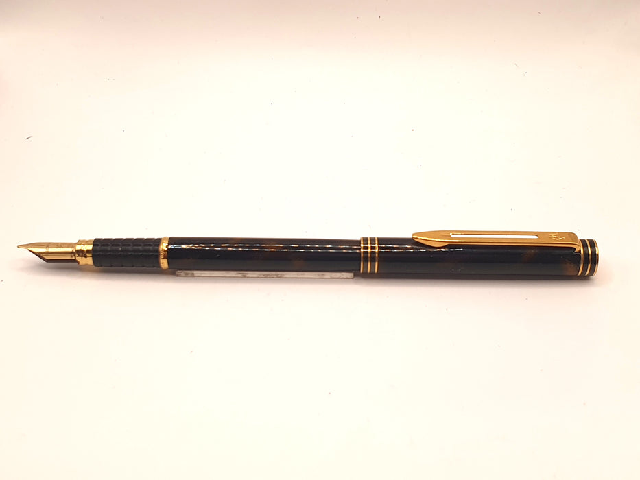 Vintage Waterman Exclusive Laque Écaille Brune with Gold Trim Fountain Pen (18ct M Nib)