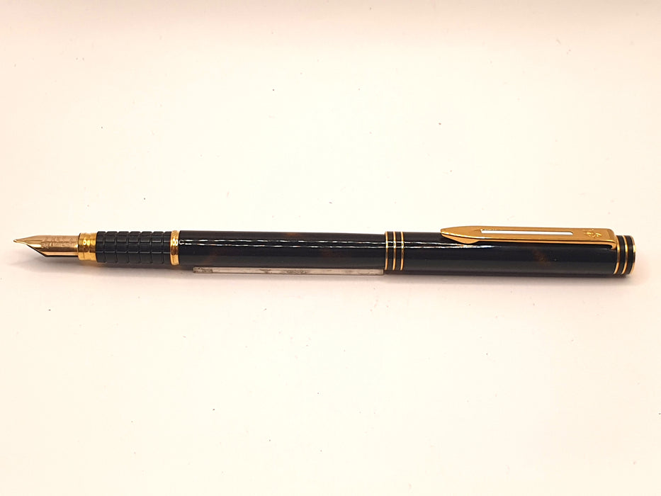 Vintage Waterman Exclusive Laque Écaille Brune with Gold Trim Fountain Pen (18ct M Nib)