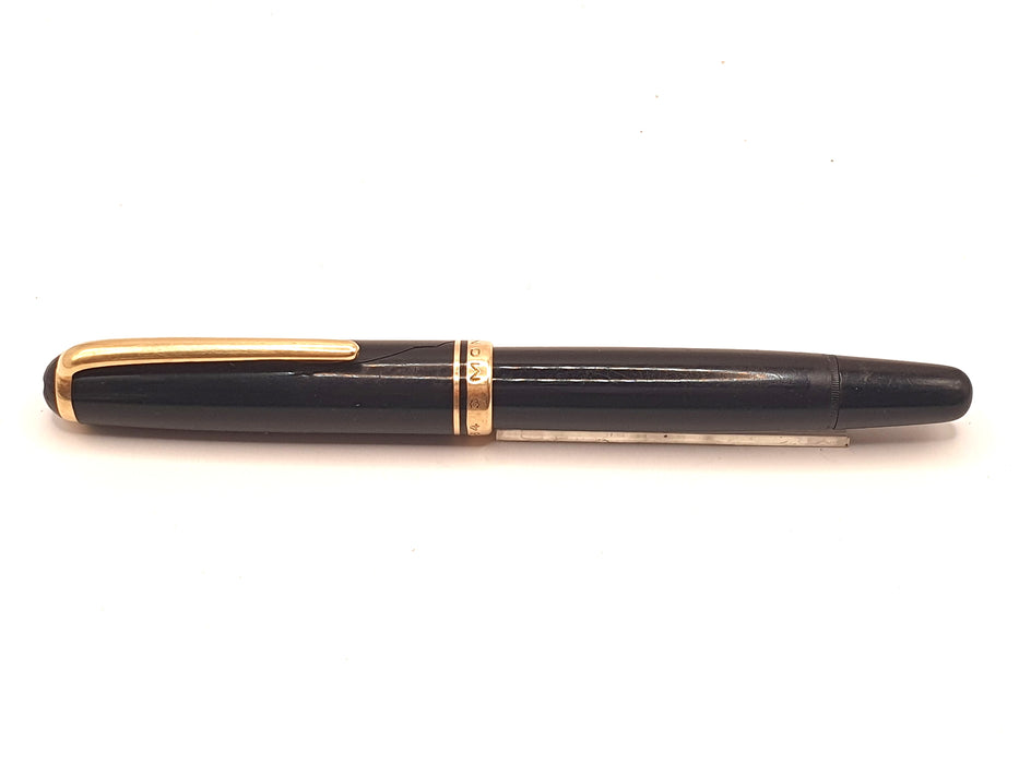 Vintage Montblanc no. 254 Black with Ink Window and Gold Trim Fountain Pen (14ct M Nib)
