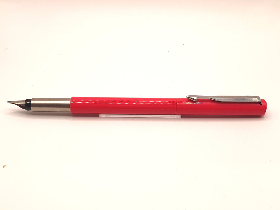 Vintage Parker Vector Pink with Chrome Trim Fountain Pen (M Nib) with Original Pink Case