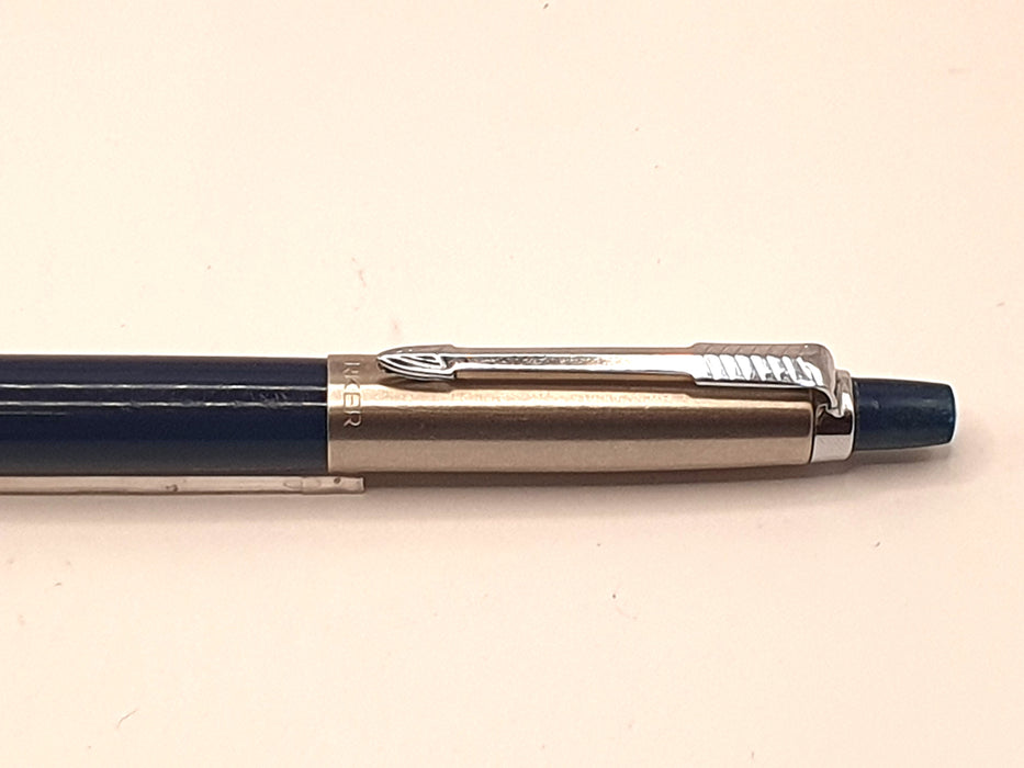 Vintage Parker Jotter Midnight Blue with Lustraloy Cap and Chrome Trim Fibre/Felt Tip Pen with Adapted Ballpoint Refill