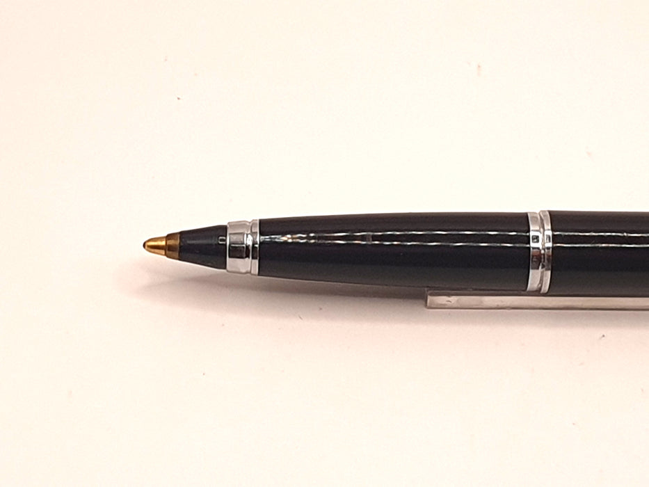 Vintage Parker 45 Black with Lustraloy Cap Fibre / Felt Tip Pen with Adapted Ballpoint Refill