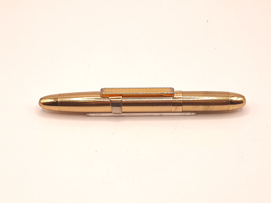 Vintage Fisher Bullet Space Pen Gold with Horizonal Lines Pattern and Removeable Clip