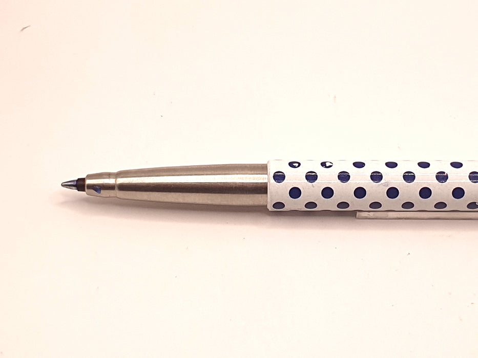 Vintage Parker Vector Black and White Polka Dots with Chrome Trim Rollerball Pen