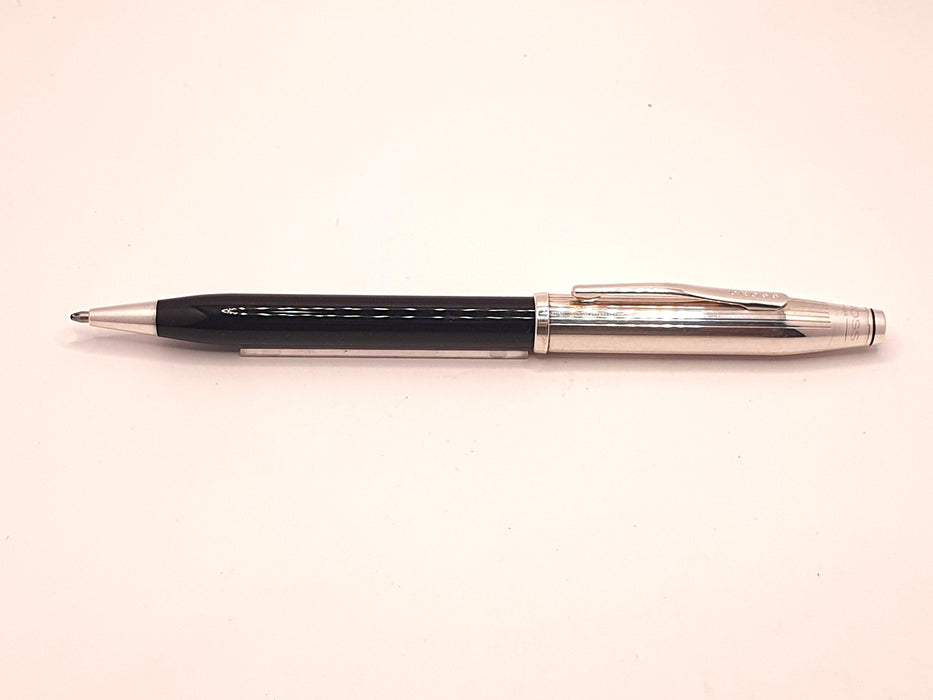 Vintage Cross Century II Black with Sterling Silver Cap and Trim Ballpoint Pen