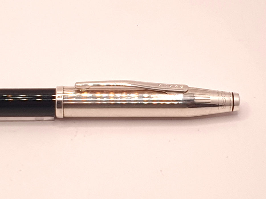 Vintage Cross Century II Black with Sterling Silver Cap and Trim Ballpoint Pen