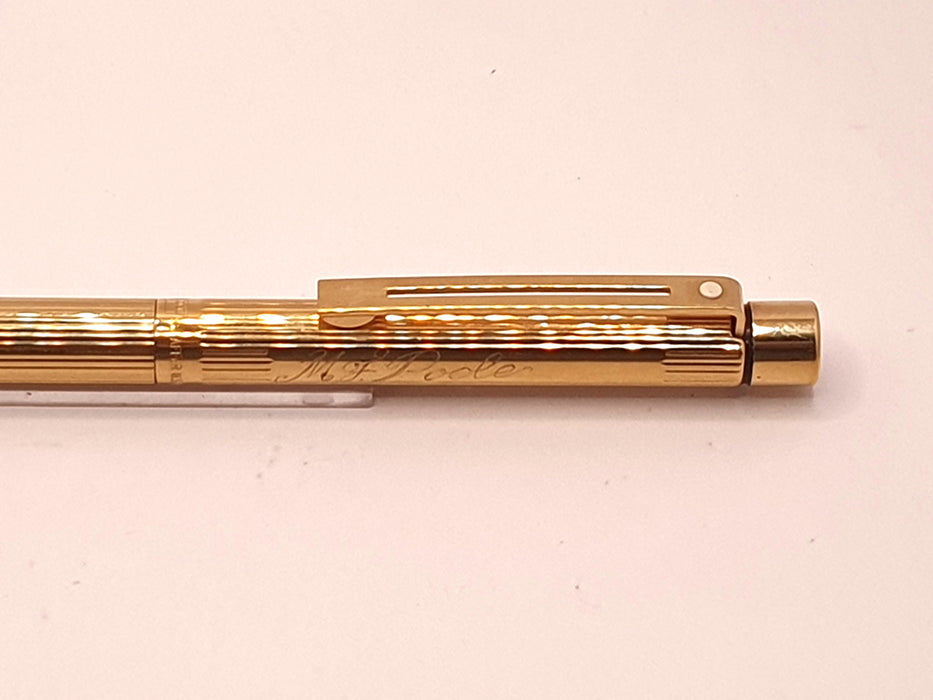 Vintage Sheaffer Targa 1005s Fluted Gold-Plated Ballpoint Pen