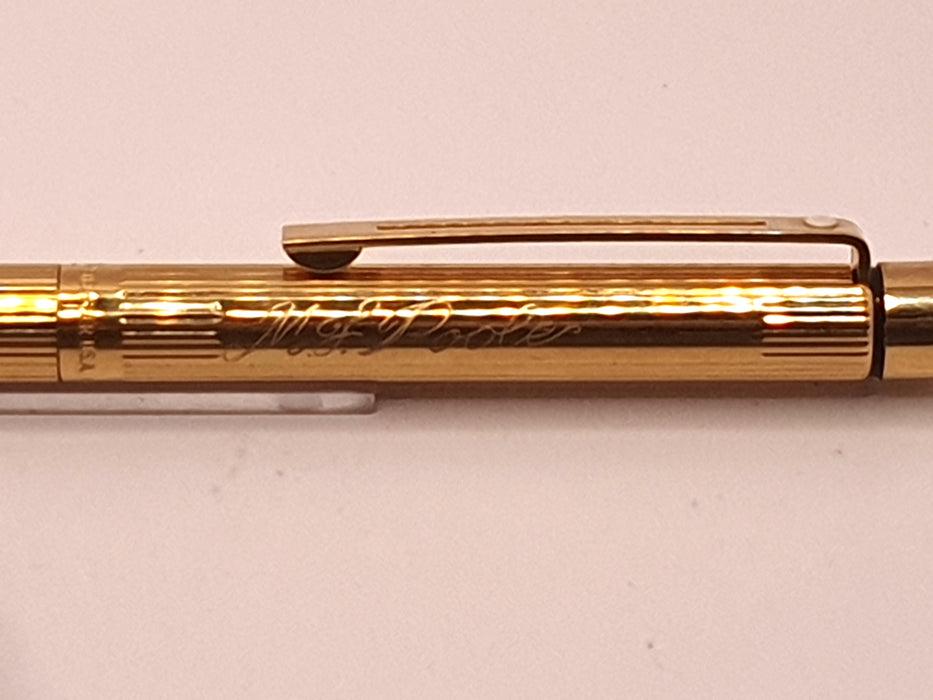 Vintage Sheaffer Targa 1005s Fluted Gold-Plated Ballpoint Pen