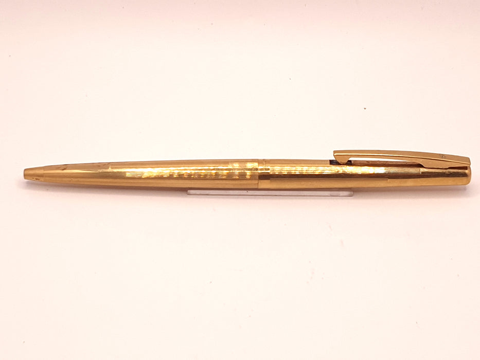 Vintage Sheaffer Reminder-Clip Striated Gold Ballpoint Pen