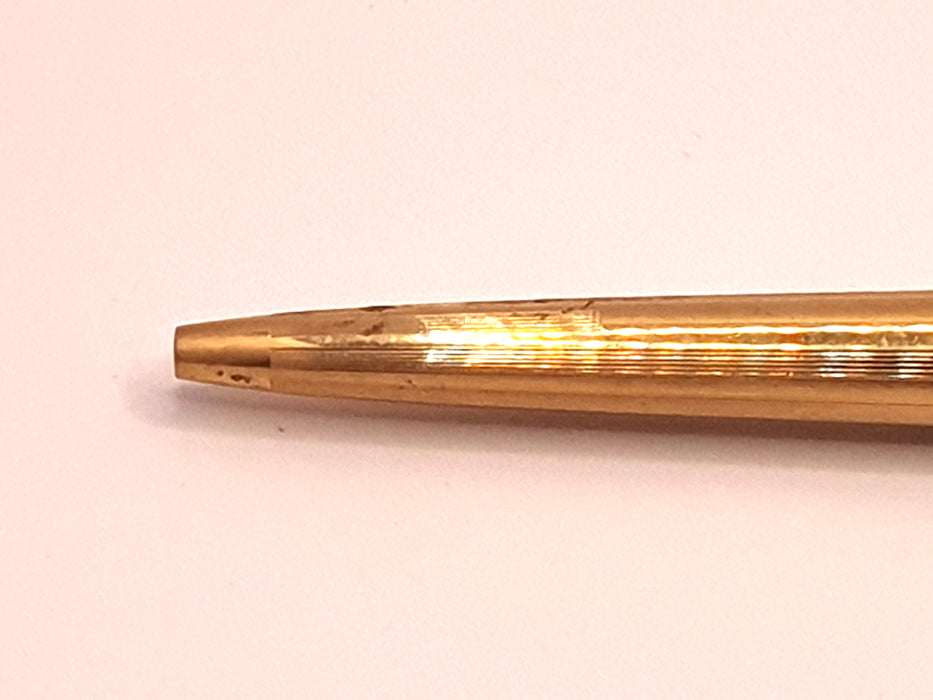 Vintage Sheaffer Reminder-Clip Striated Gold Ballpoint Pen
