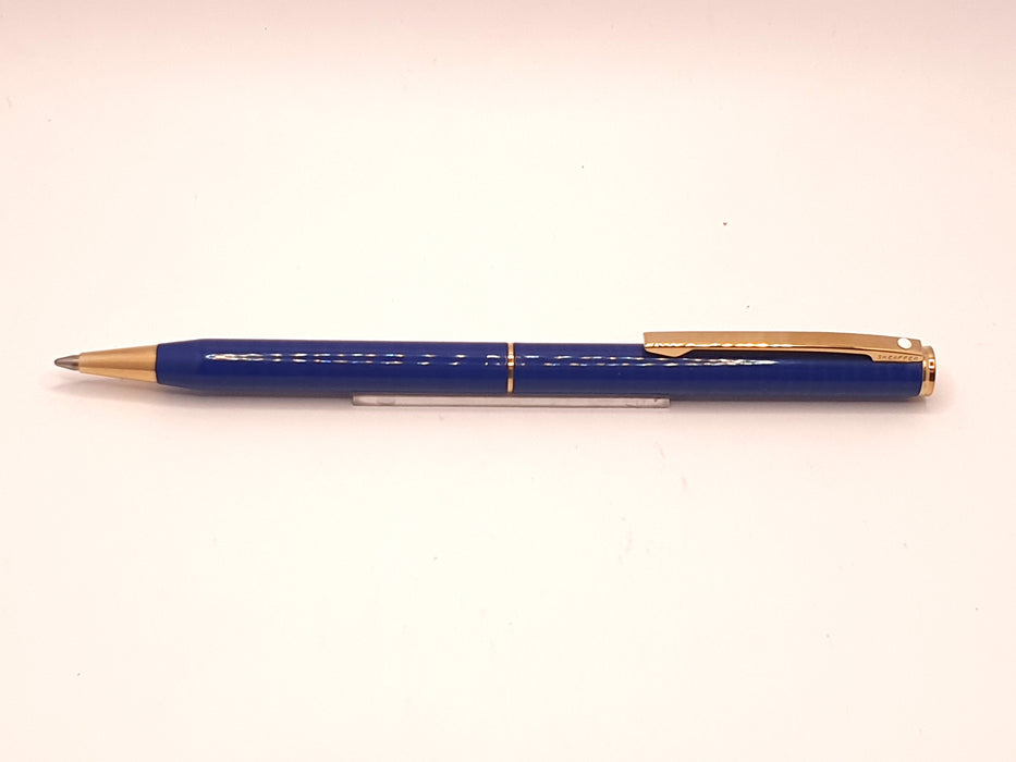 Vintage Sheaffer Fashion Blue Marble with Gold Trim Ballpoint Pen