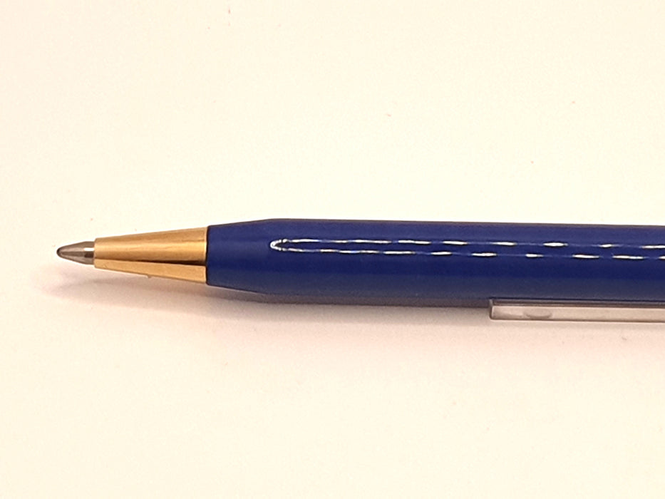 Vintage Sheaffer Fashion Blue Marble with Gold Trim Ballpoint Pen